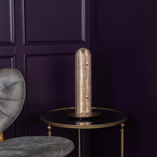 Zambiya Beyaz Buzlu Cam Eskitme Masa Lambası