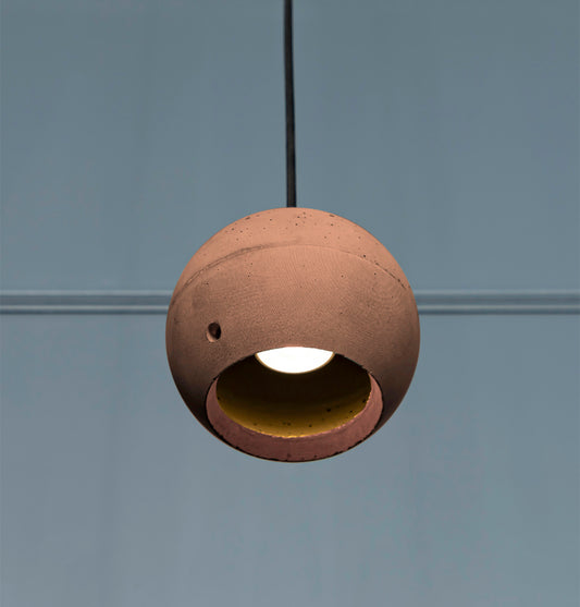 Toppu Beton Kırmızı Açılı Sarkıt Avize