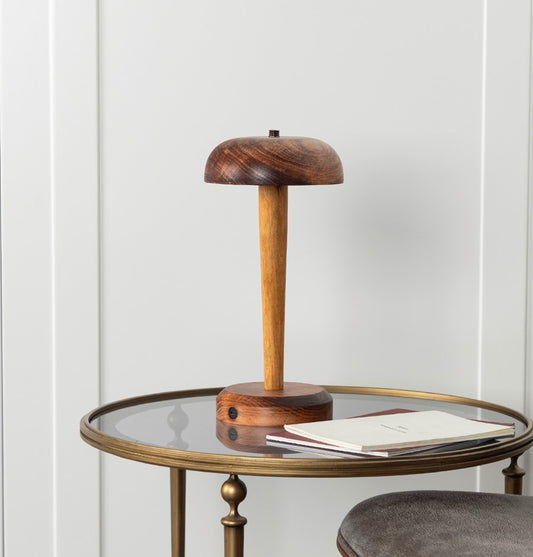 Portobello Wenge Şarjlı Dokunmatik Ahşap Masa Lambası