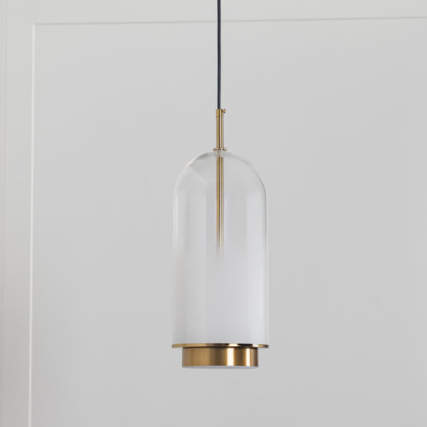 Pietro Tekli Şeffaf-Beyaz Cam Sarkıt 40 cm