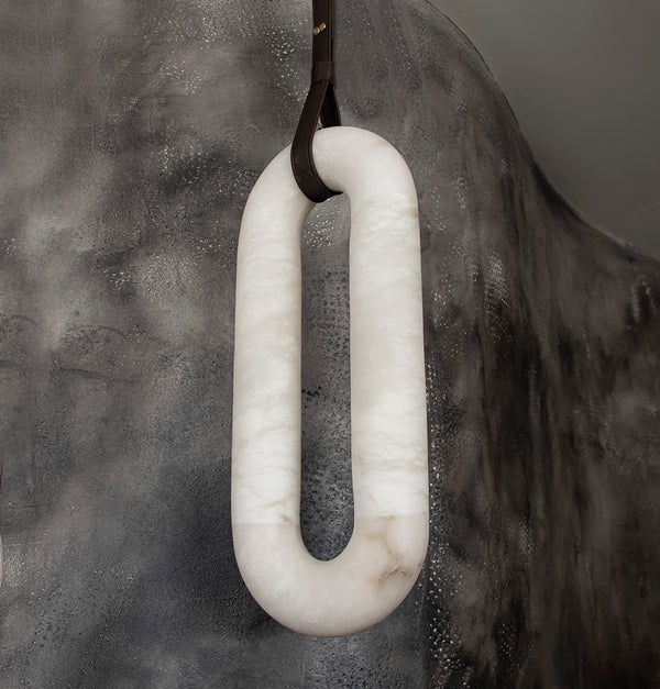 Teta Beyaz Mermer Eskitme Sarkıt Avize 25x60 cm