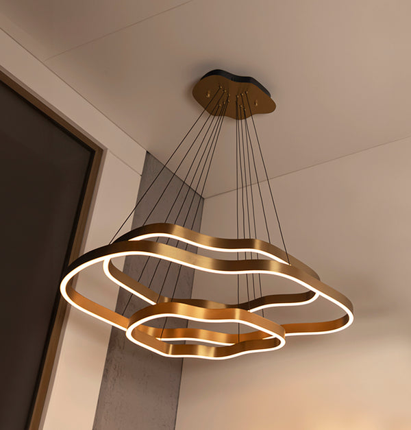 Marsis 3 Sıralı Paslanmaz Eskitme Salon LED Avize