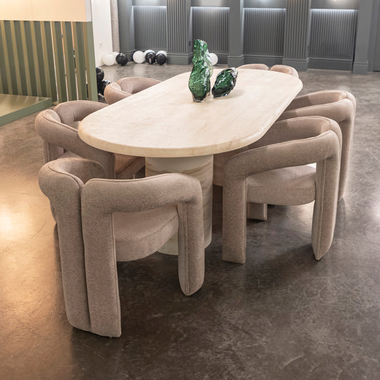 Orion Bej Rengi Oval Masa 230 cm