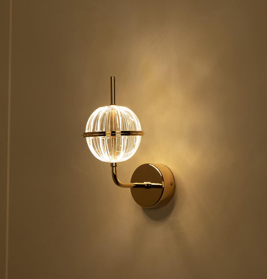 Carina Küre Şeffaf Akrilik Gold LED Aplik 14 cm