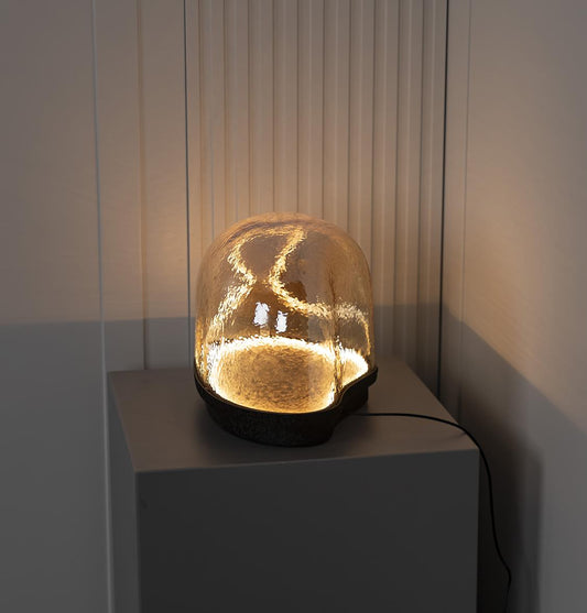 Gambia Bal Cam Siyah Masa Lambası 33 cm