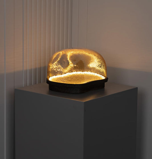 Gambia Bal Cam Siyah Masa Lambası 38 cm