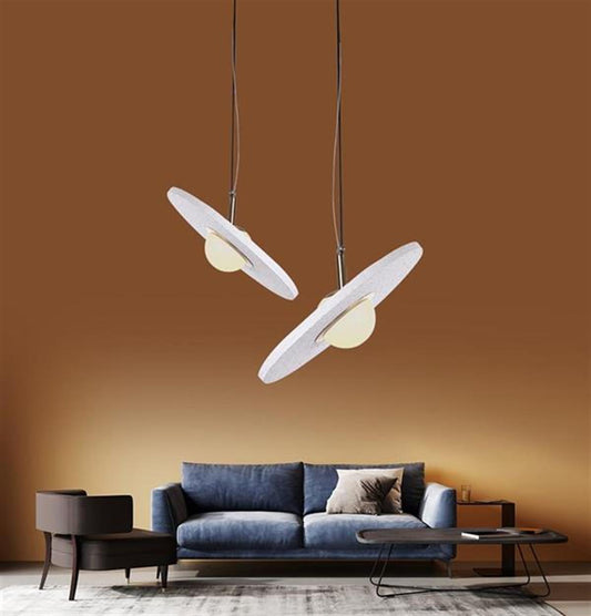 Şalık Eskitme Beyaz Beton LED Sarkıt 25 cm