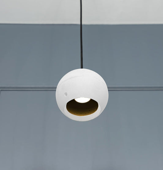 Toppu Beton Beyaz Açılı Sarkıt Avize