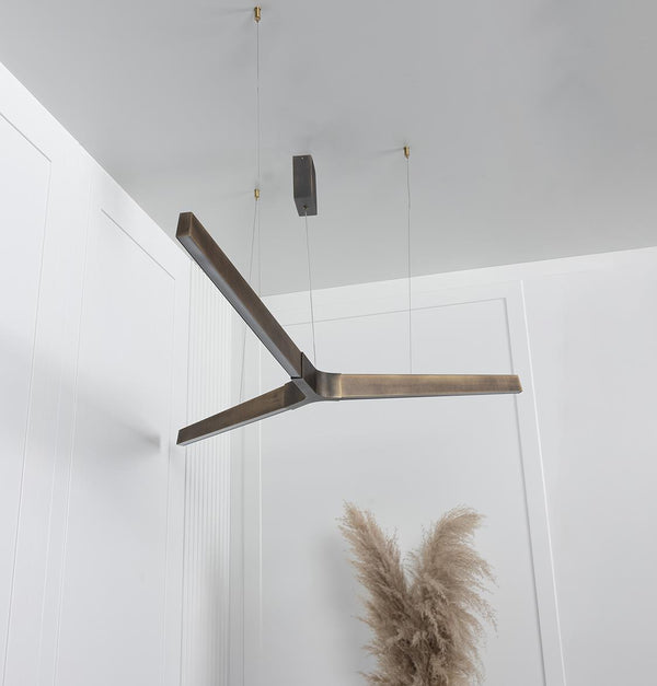 Tugela Üç Kollu Koyu Eskitme Sarkıt Avize 68 cm