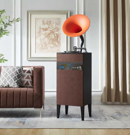 Turuncu Kahverengi Gramofon Müzik Çalar