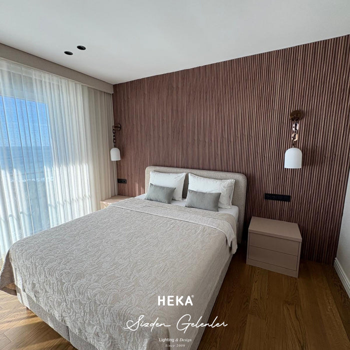 Castel Beyaz Satina Cam Aplik - 1