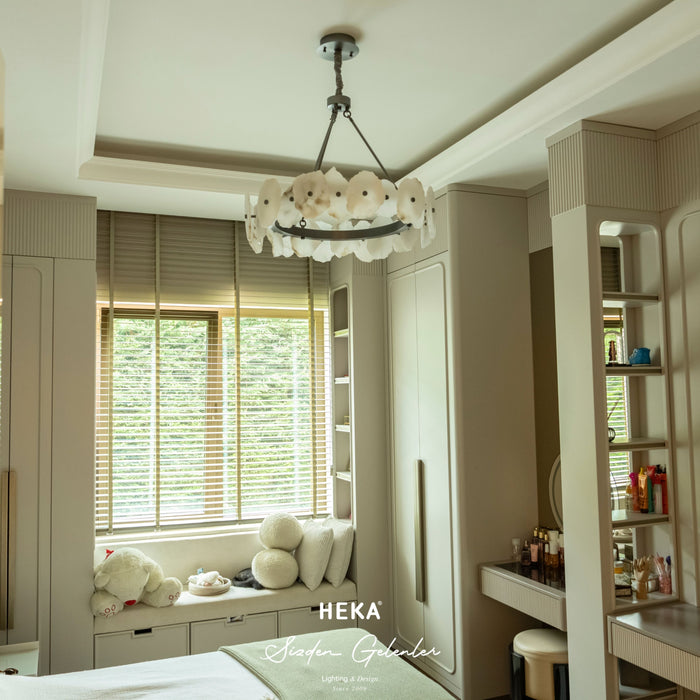 Anvers Mermer Salon Platin Avize - 1