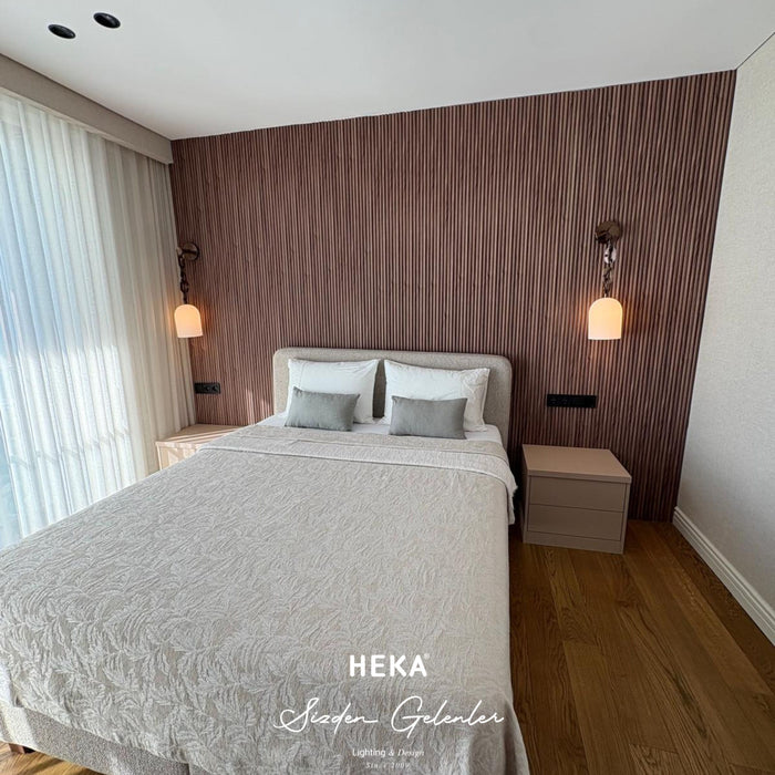 Castel Beyaz Satina Cam Aplik - 2