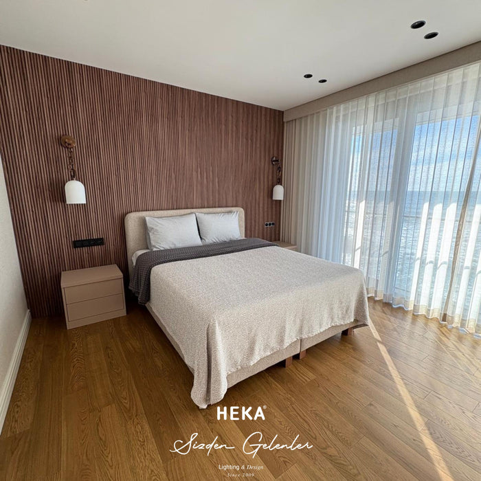 Castel Beyaz Satina Cam Aplik - 3
