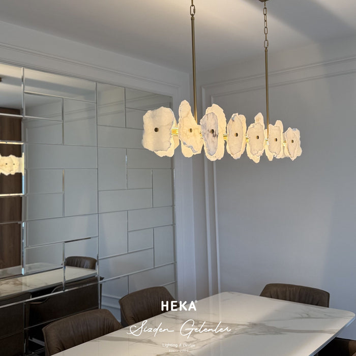 Anvers Eskitme Mermer Yemek Masa Üstü LED Avize - 4