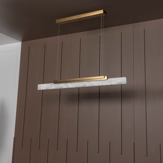 Gabon Mermer Eskitme Yemek Masası Avize