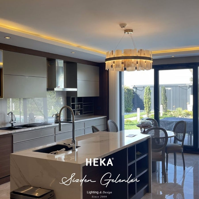 Ekho Eskitme Mermer Salon Sarkıt Avize 80 cm - 2