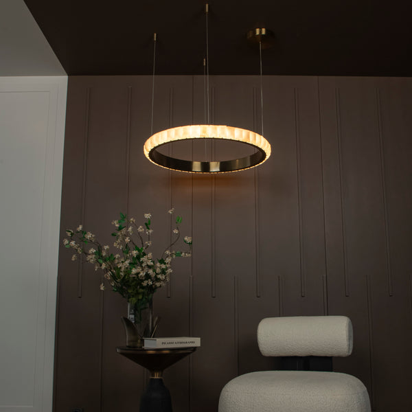 Hugger Eskitme Mermer Yuvarlak Avize