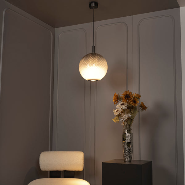 Arietta Tekli Füme Cam Sarkıt Avize - Medium