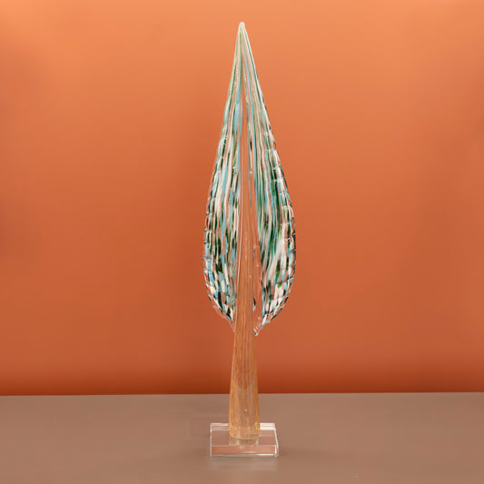 Yeşil Mavi Yaprak Dekor Büyük 13x8x63 cm