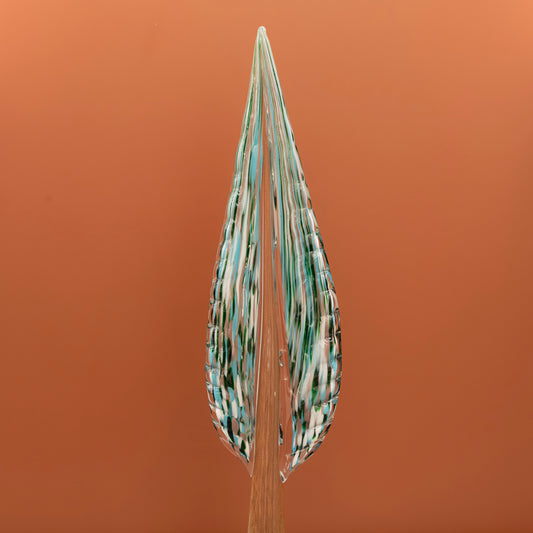Yeşil Mavi Yaprak Dekor Büyük 13x8x63 cm