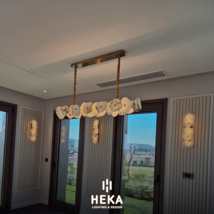 Anvers Eskitme Mermer Yemek Masa Üstü LED Avize - 2