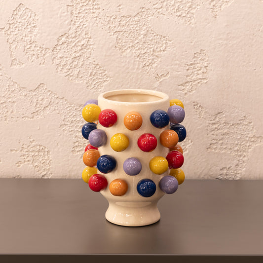 Seramik Puantiyeli Vazo 19X19X24 cm