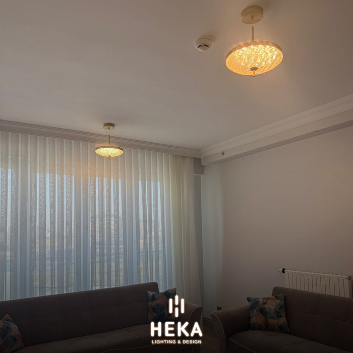 Burkina Eskitme Şeffaf Cam LED Sarkıt Avize 20 cm - 1