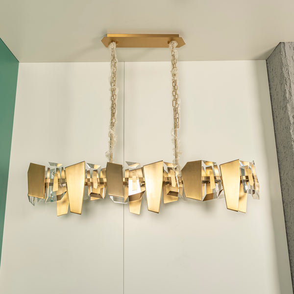 Lucetta Kristal Eskitme Dikdörtgen Avize