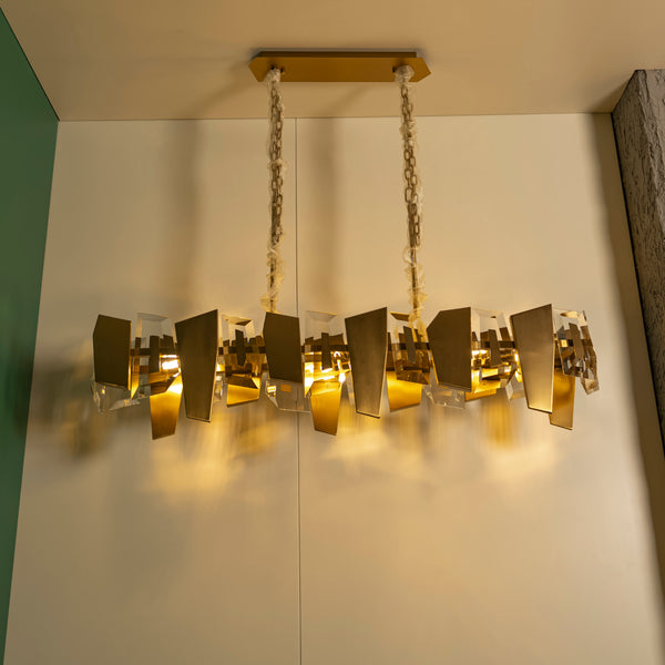 Lucetta Kristal Eskitme Dikdörtgen Avize