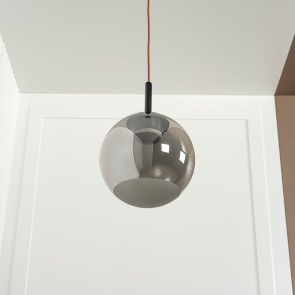 Ruby Tekli Füme Cam Küre Sarkıt Avize - Medium