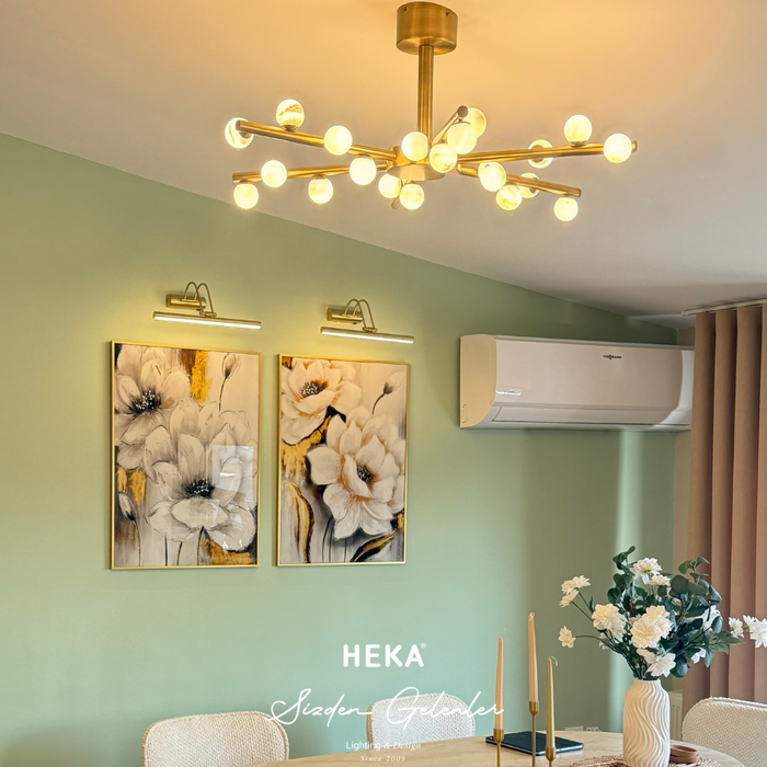 Gine Mermer Eskitme Yuvarlak Avize Large - 4
