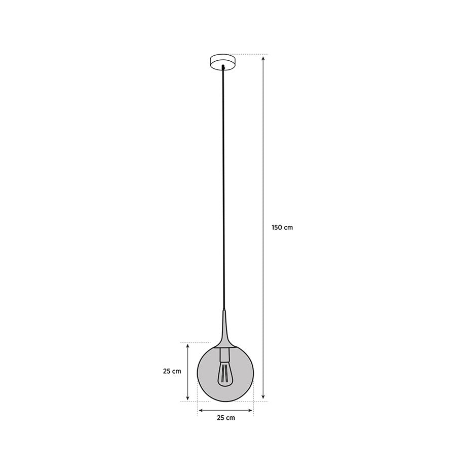 Karatay Füme Cam Sarkıt Avize 25 cm