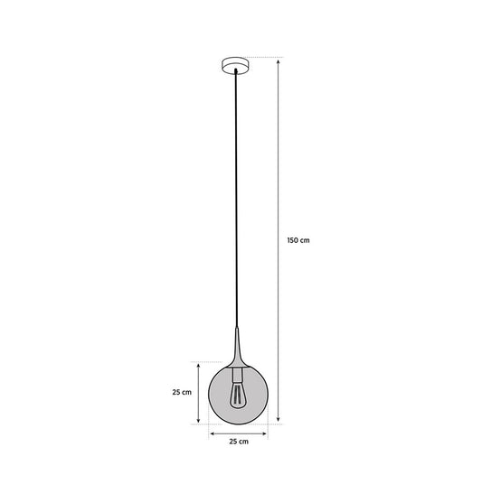 Karatay Füme Cam Sarkıt Avize 25 cm