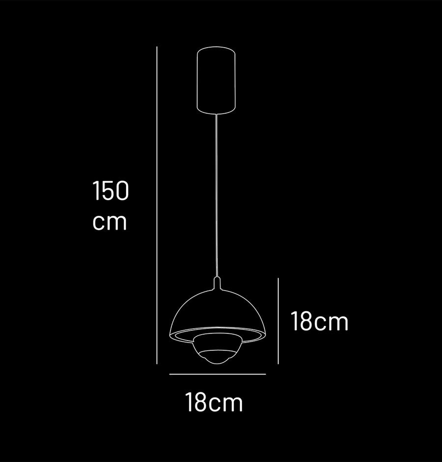 Bumin Şeffaf Akrilik Altın Alüminyum LED Sarkıt Avize 18 cm