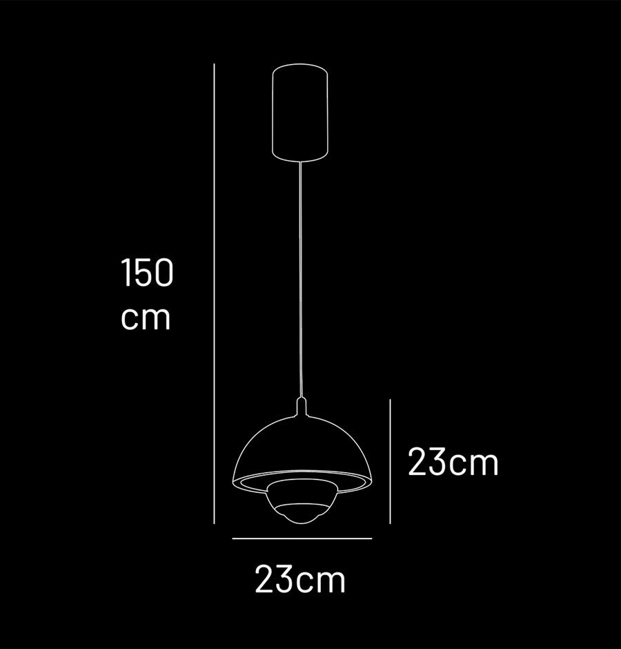 Bumin Şeffaf Akrilik Altın Alüminyum LED Sarkıt Avize 23 cm