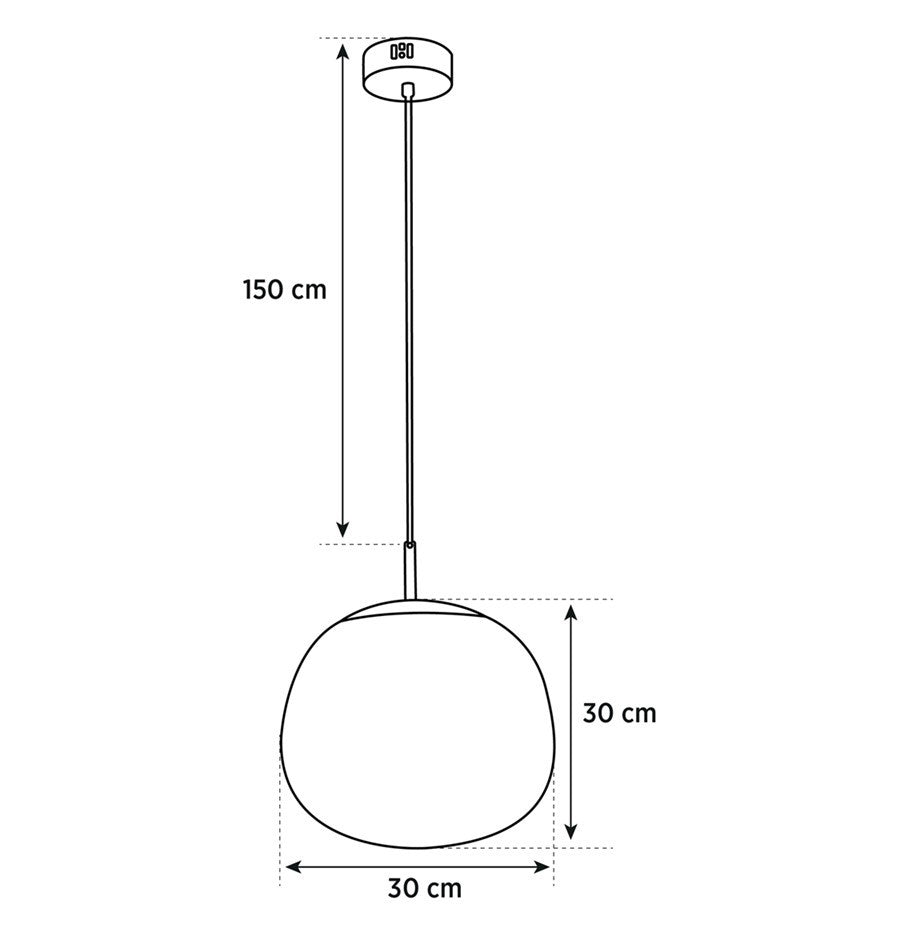 Viyana Göktaşı Füme Eskitme Cam LED Sarkıt Avize 30 cm
