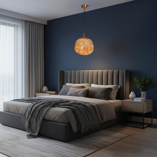 Viyana Göktaşı Bal Eskitme Cam LED Sarkıt Avize 20 cm