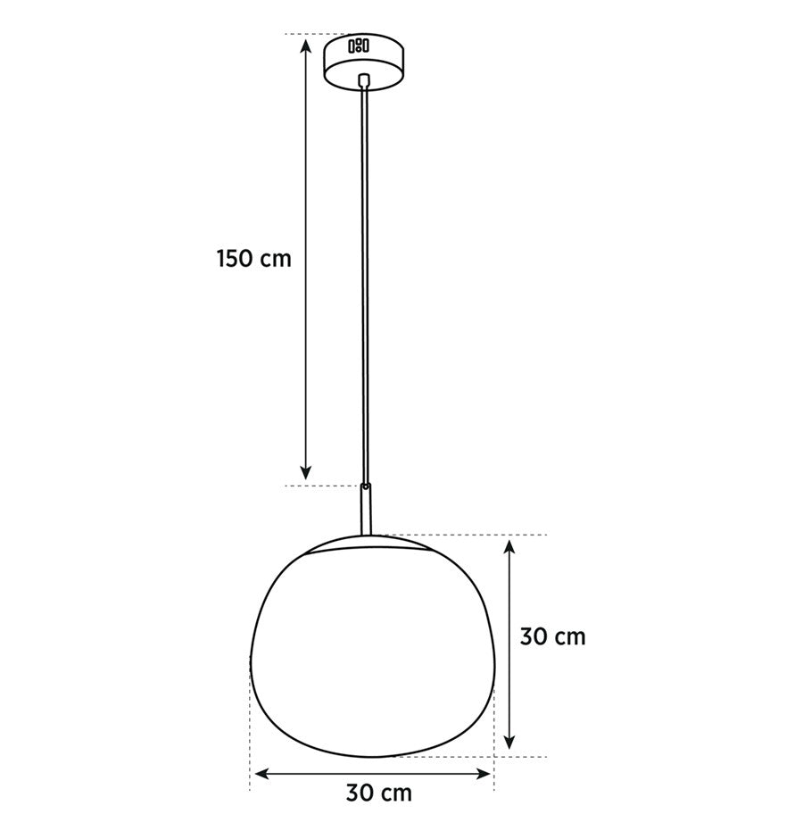 Viyana Göktaşı Bal Eskitme Cam LED Sarkıt Avize 30 cm