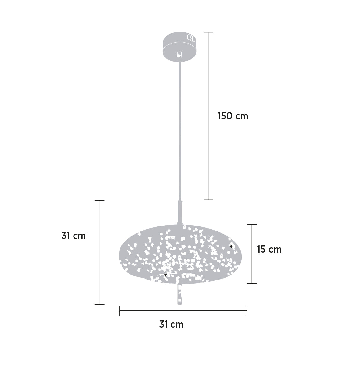 Viyana Bal Ufo Cam Sarkıt Avize 31 cm