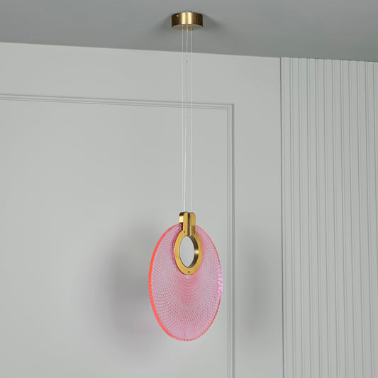 Skyline Tekli Pembe Cam Sarkıt Avize - Medium