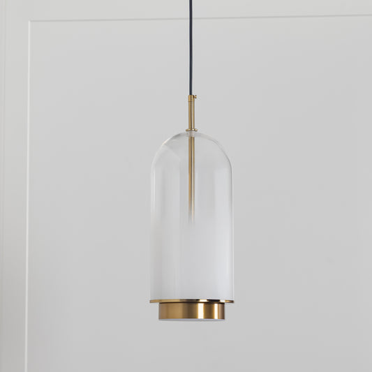 Pietro Tekli Şeffaf-Beyaz Cam Sarkıt 40 cm