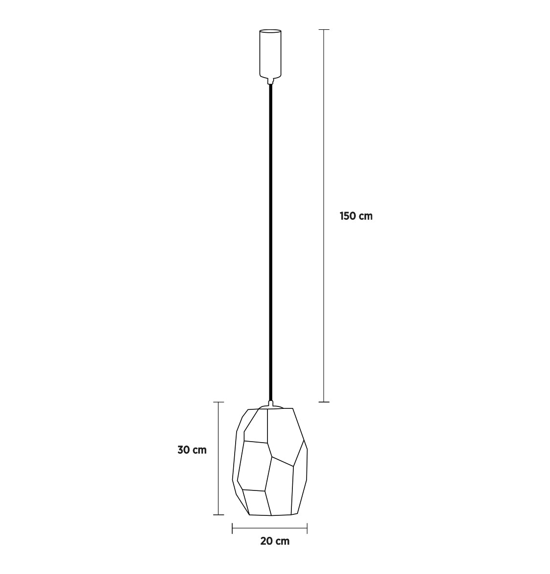 Mumbai Mermer Eskitme Sarkıt Avize 30 cm