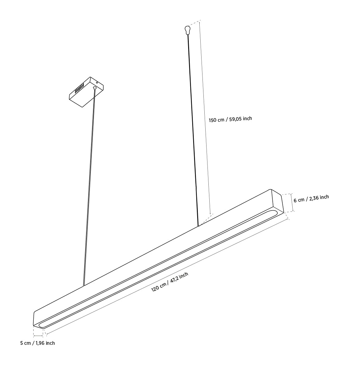 Tetus Tekli Mermer Sarkıt Avize 120 cm