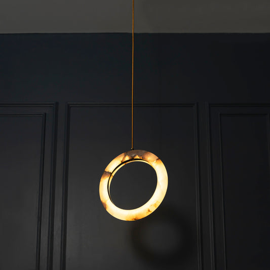 Gamba Eskitme Beyaz Mermer LED Sarkıt Avize 30 cm