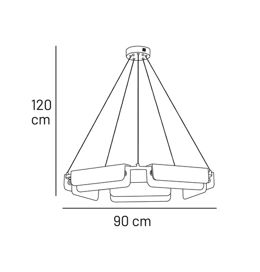 Orkos 5'li Mermer Sarkıt Avize 90 cm