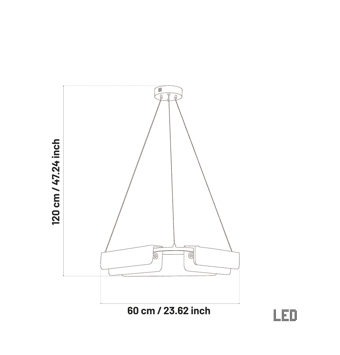 Orkos Üçlü Mermer Sarkıt Avize - 75 cm
