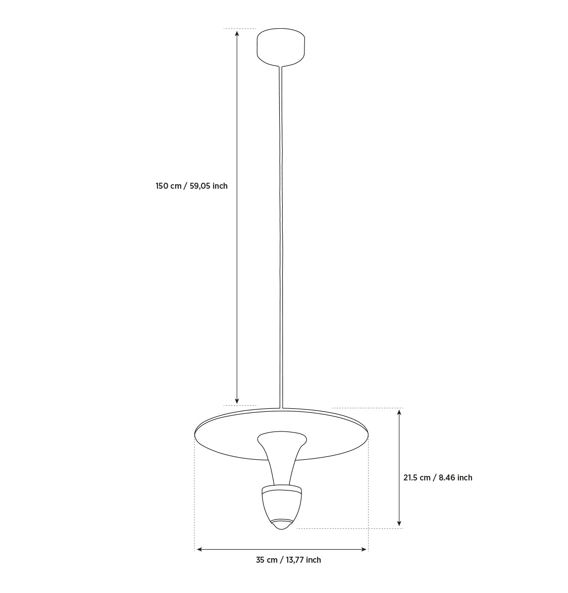 Ulgen Tekli Platin Şeffaf Cam LED Sarkıt Avize 35 cm