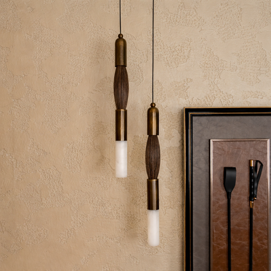 Pony Tekli At Saçı Koyu Eskitme Mermer Sarkıt Avize