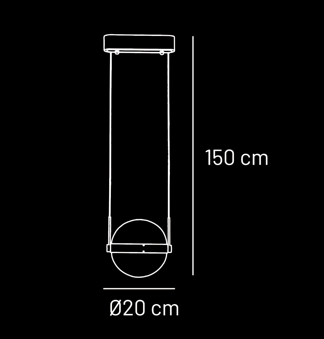 Semruk Küre Tekli Akrilik LED Sarkıt Avize 20 cm